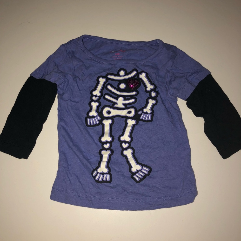 Extreme purple tee shirt skeleton Sequin heart 12
